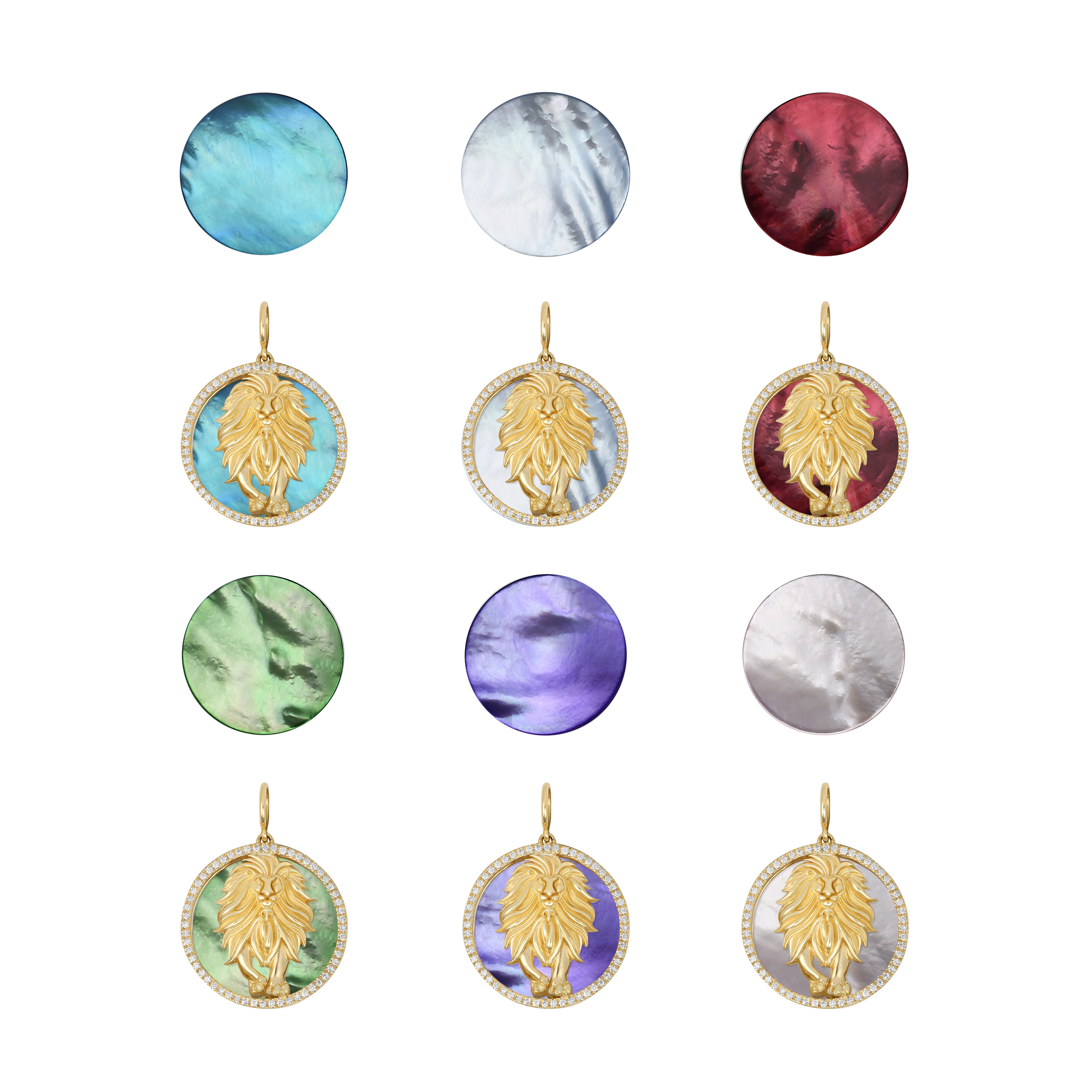 Gold and diamond interchangeable charm