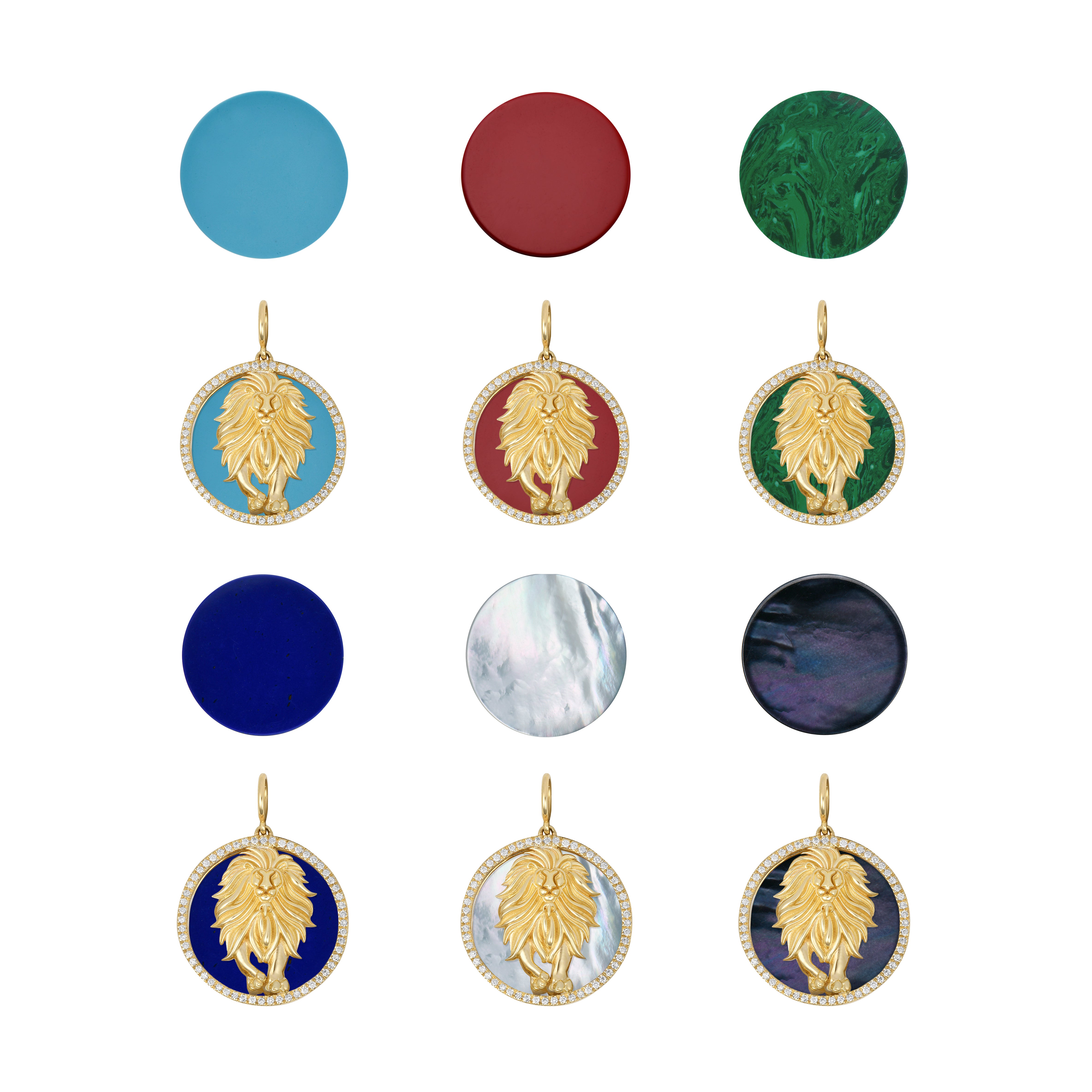 Gold and diamond interchangeable charm