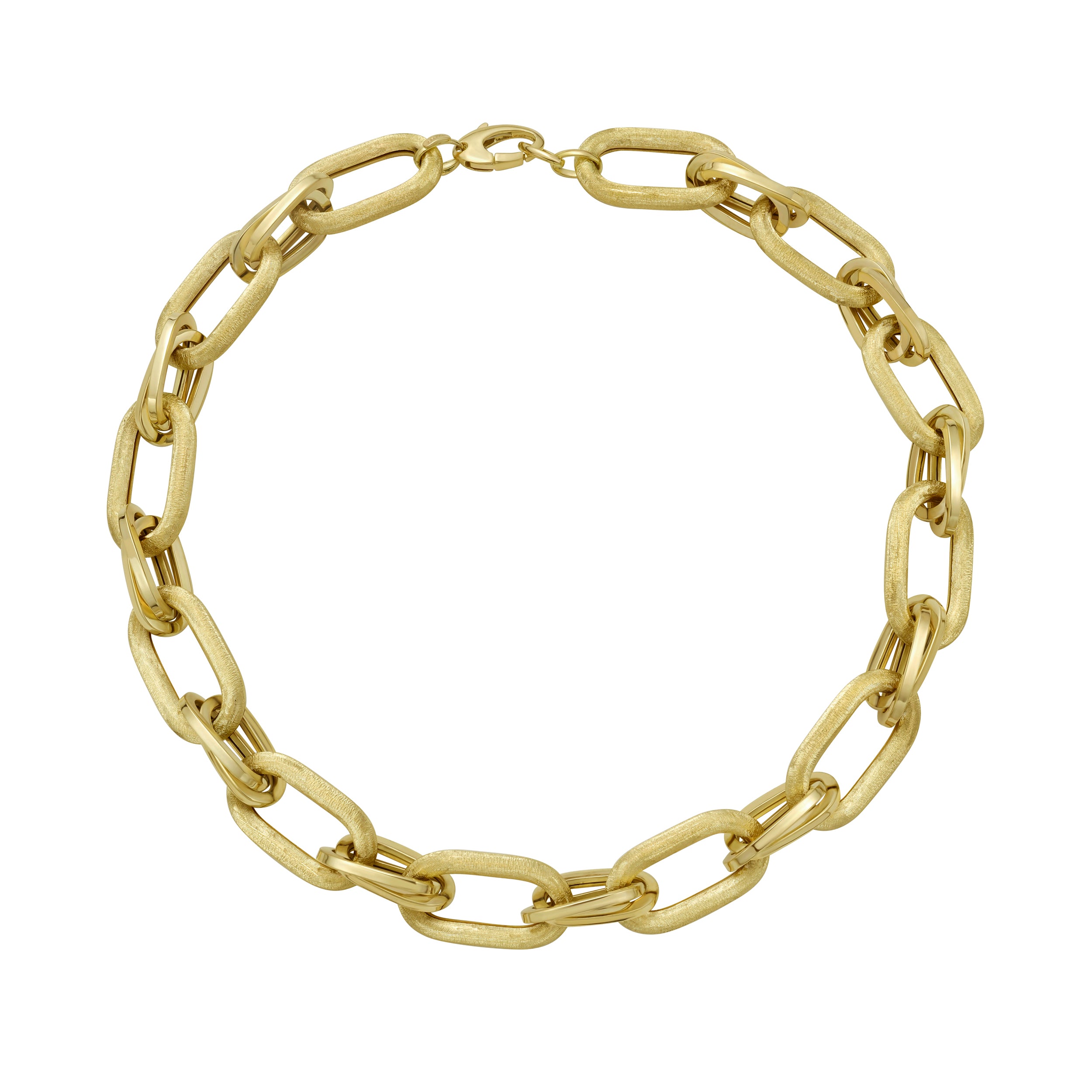 Gold chain on a white background