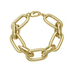 Gold chain bracelet on a white background