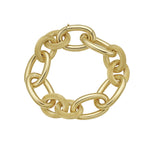 Gold chain bracelet on a white background