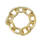 Gold chain-style bracelet on a white background