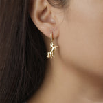 Prancing Diamond and gold horse earrings