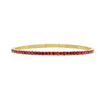 Gold and ruby flexible bangle