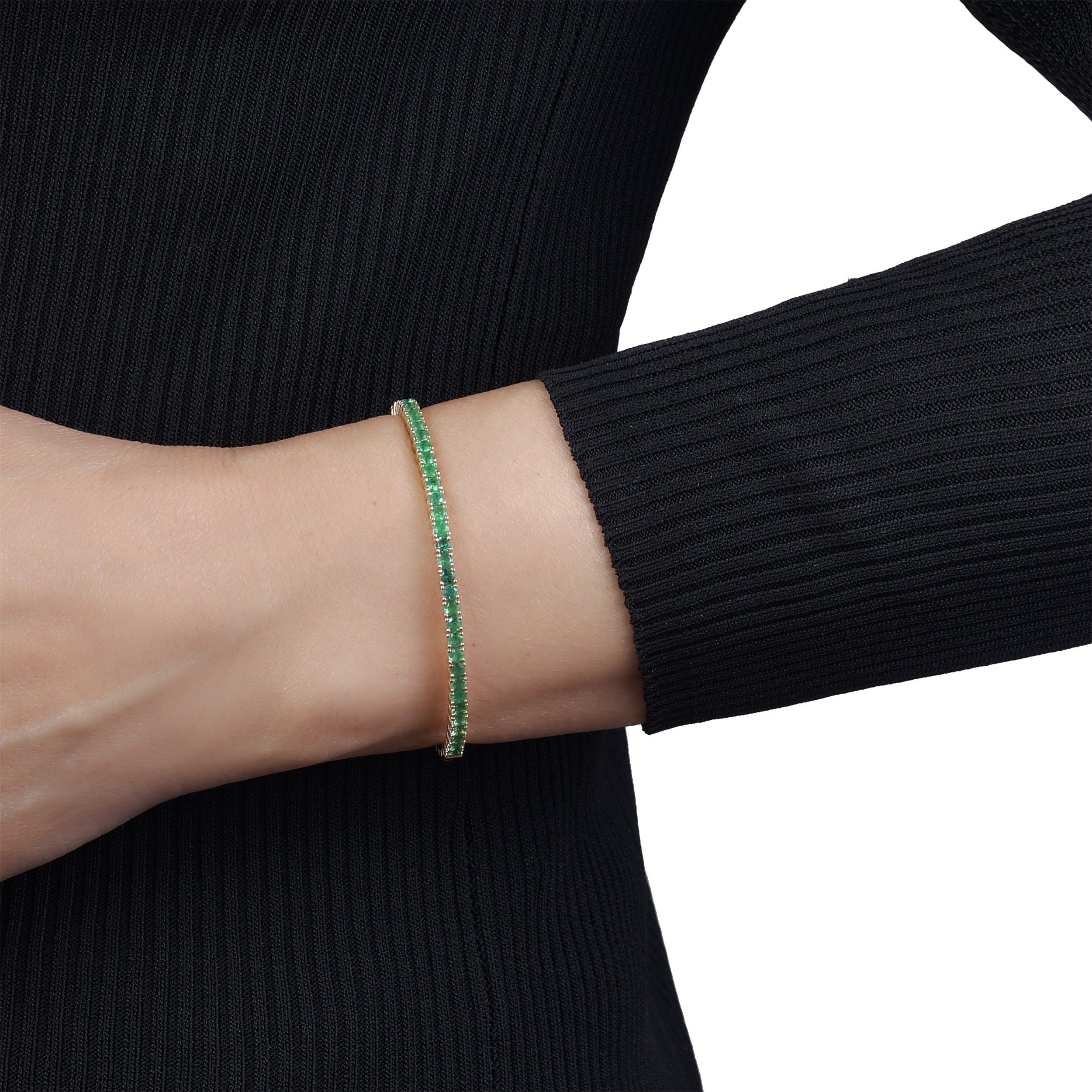 Emerald flexible bangle