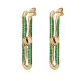 Milano Emerald Pinched Link Drop Earrings