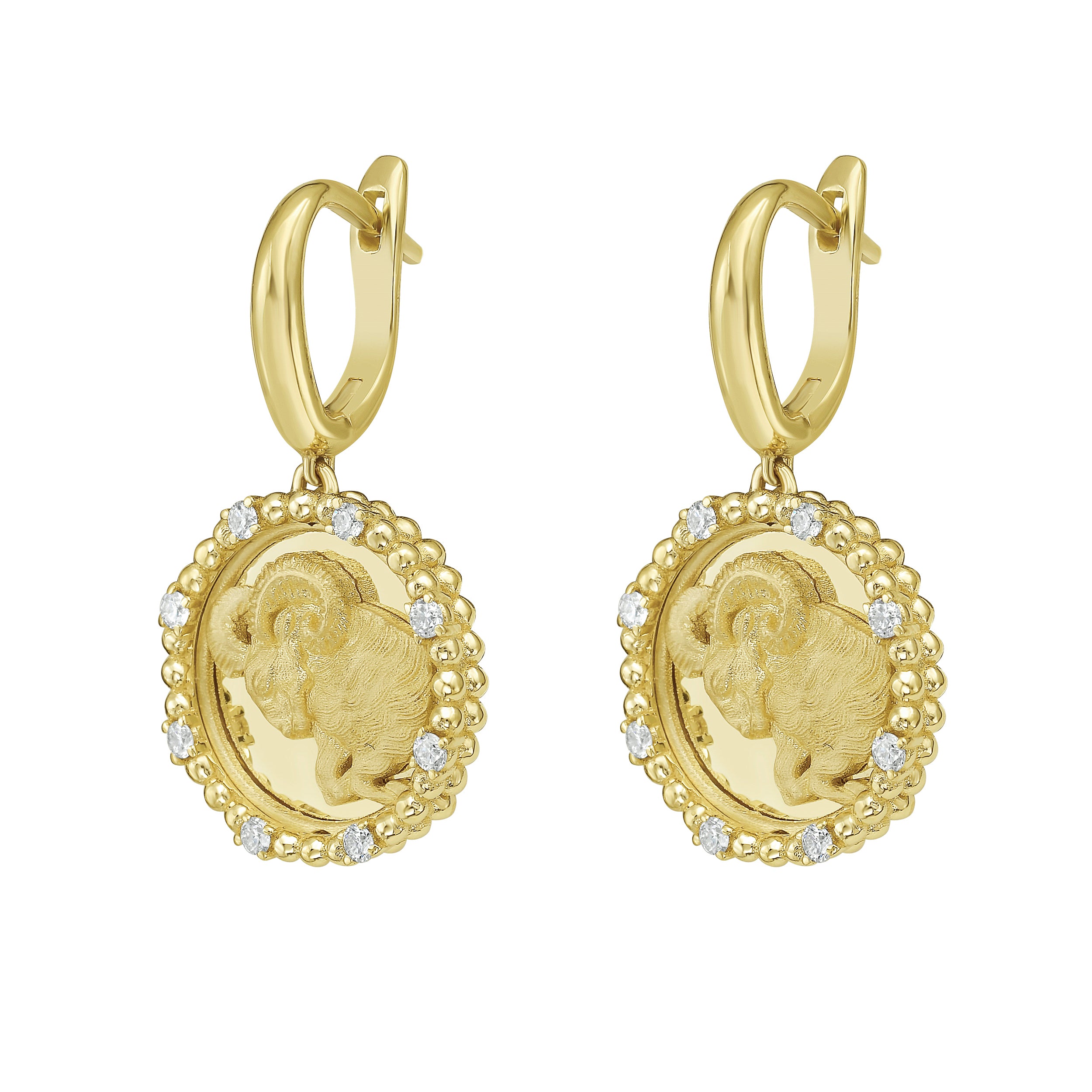 Gold Zodiac Dangle Earrings