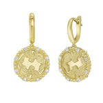 Gold Zodiac Dangle Earrings