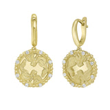 Gold Zodiac Dangle Earrings
