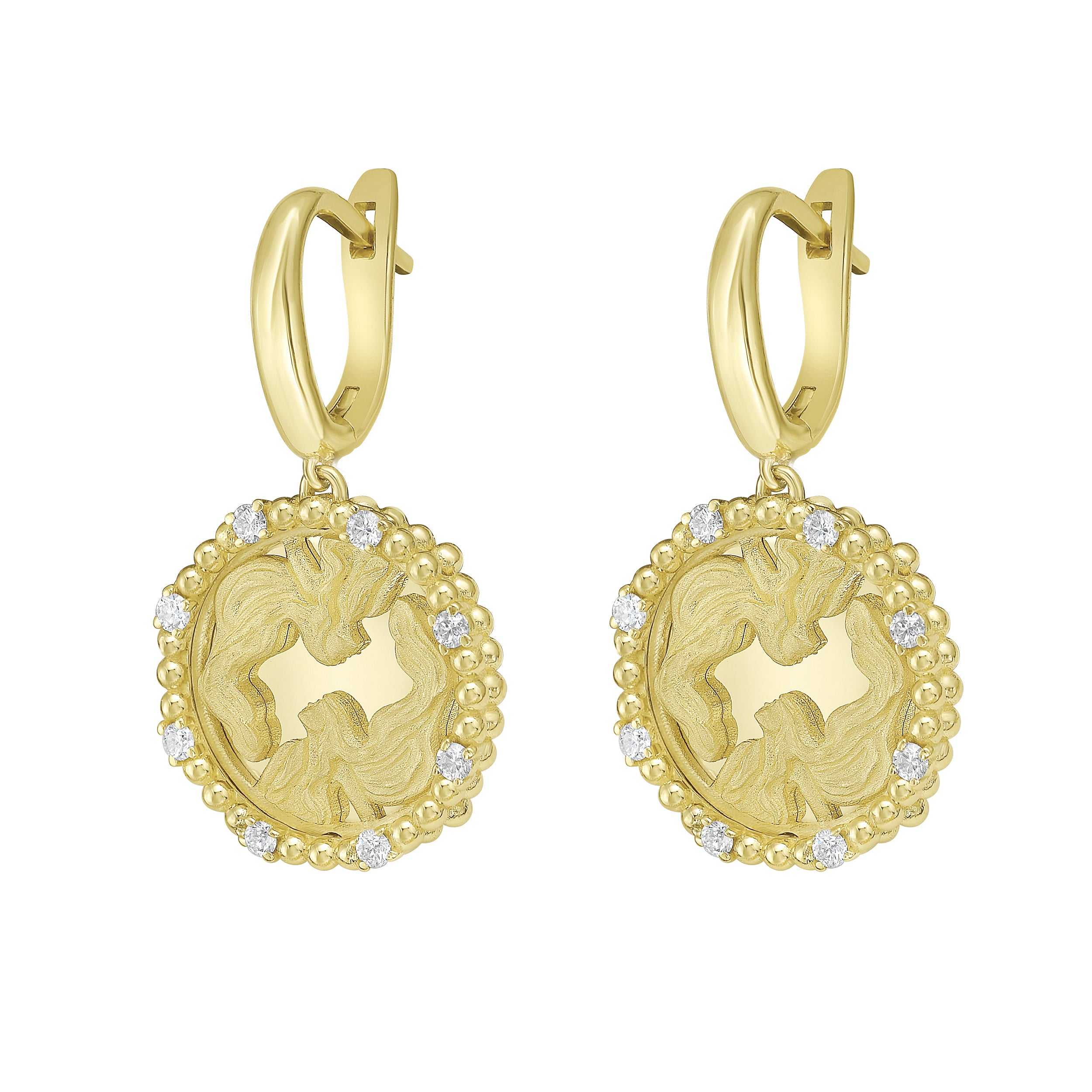 Gold Zodiac Dangle Earrings