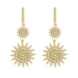 Lumière Jumbo Diamond Double Sun Drop Dangle Earrings