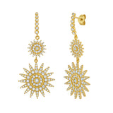 Lumière Jumbo Diamond Double Sun Drop Dangle Earrings