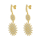 Lumière Jumbo Diamond Double Sun Drop Dangle Earrings