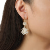 Lumière Jumbo Diamond Double Sun Drop Dangle Earrings