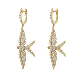 Wings of Love Diamond Huggie Drop Earrings