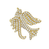 Gold and diamond bird ring