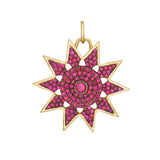 Gold Ruby Star Charm