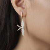 Wings of Love Diamond Huggie Drop Earrings