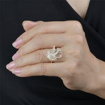 Gold and diamond bird ring