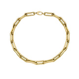 Milano Large Elongated Chunky Pinched Link Yellow Gold Chain