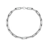 Milano Large Elongated Chunky Pinched Link White Gold Chain
