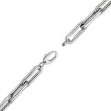 Milano Large Elongated Chunky Pinched Link White Gold Chain