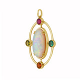 Celestine Opal and Multi Tourmaline Pendant