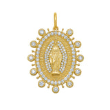 Diamond Mary Medallion Charm