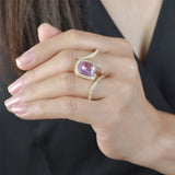 Wildflower Pink Tourmaline Double Cocktail Ring