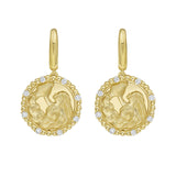 Gold Zodiac Dangle Earrings