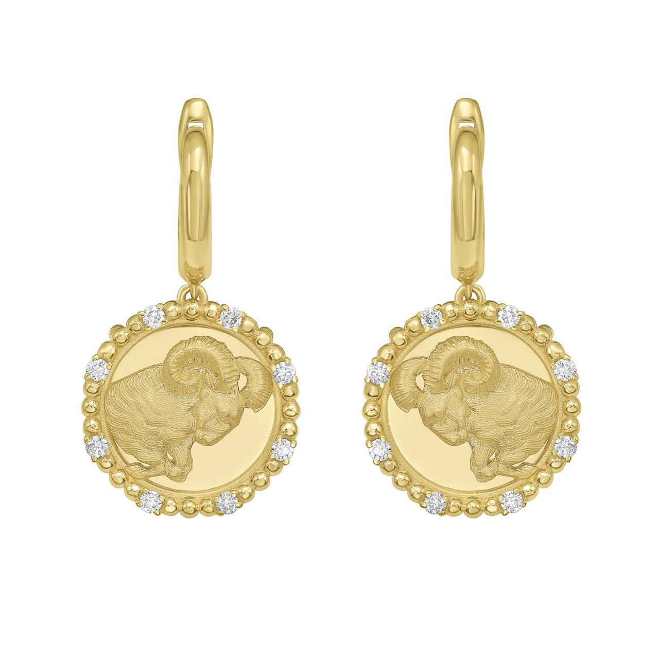 Gold Zodiac Dangle Earrings