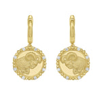 Gold Zodiac Dangle Earrings