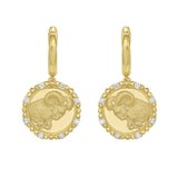 Gold Zodiac Dangle Earrings