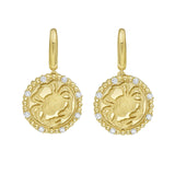 Gold Zodiac Dangle Earrings