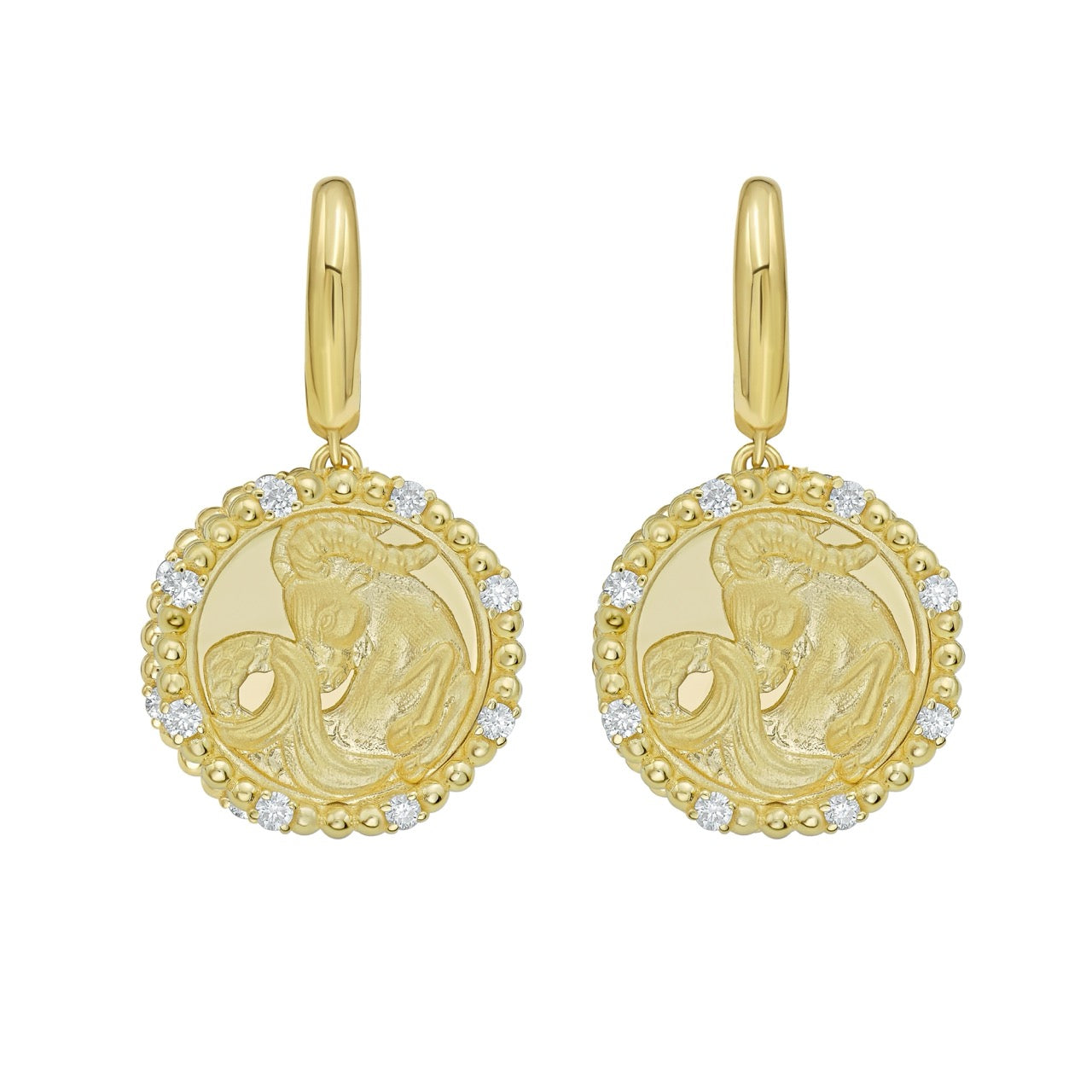Gold Zodiac Dangle Earrings