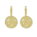 Gold Zodiac Dangle Earrings