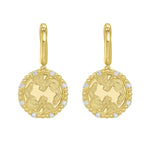 Gold Zodiac Dangle Earrings