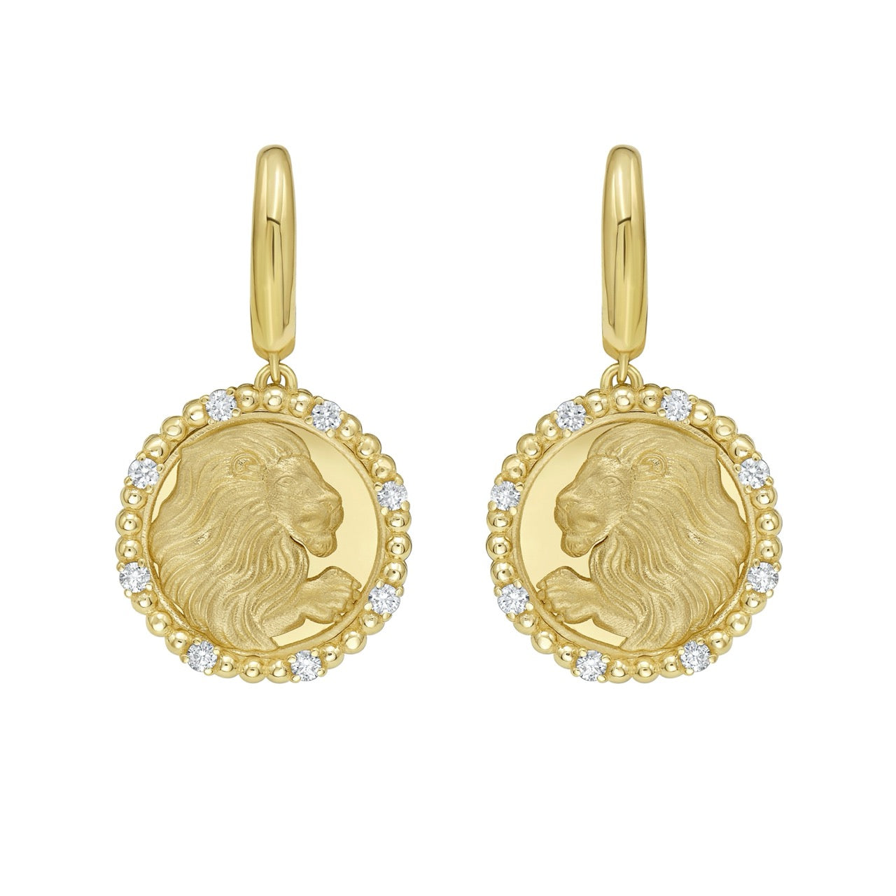 Gold Zodiac Dangle Earrings