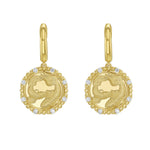 Gold Zodiac Dangle Earrings