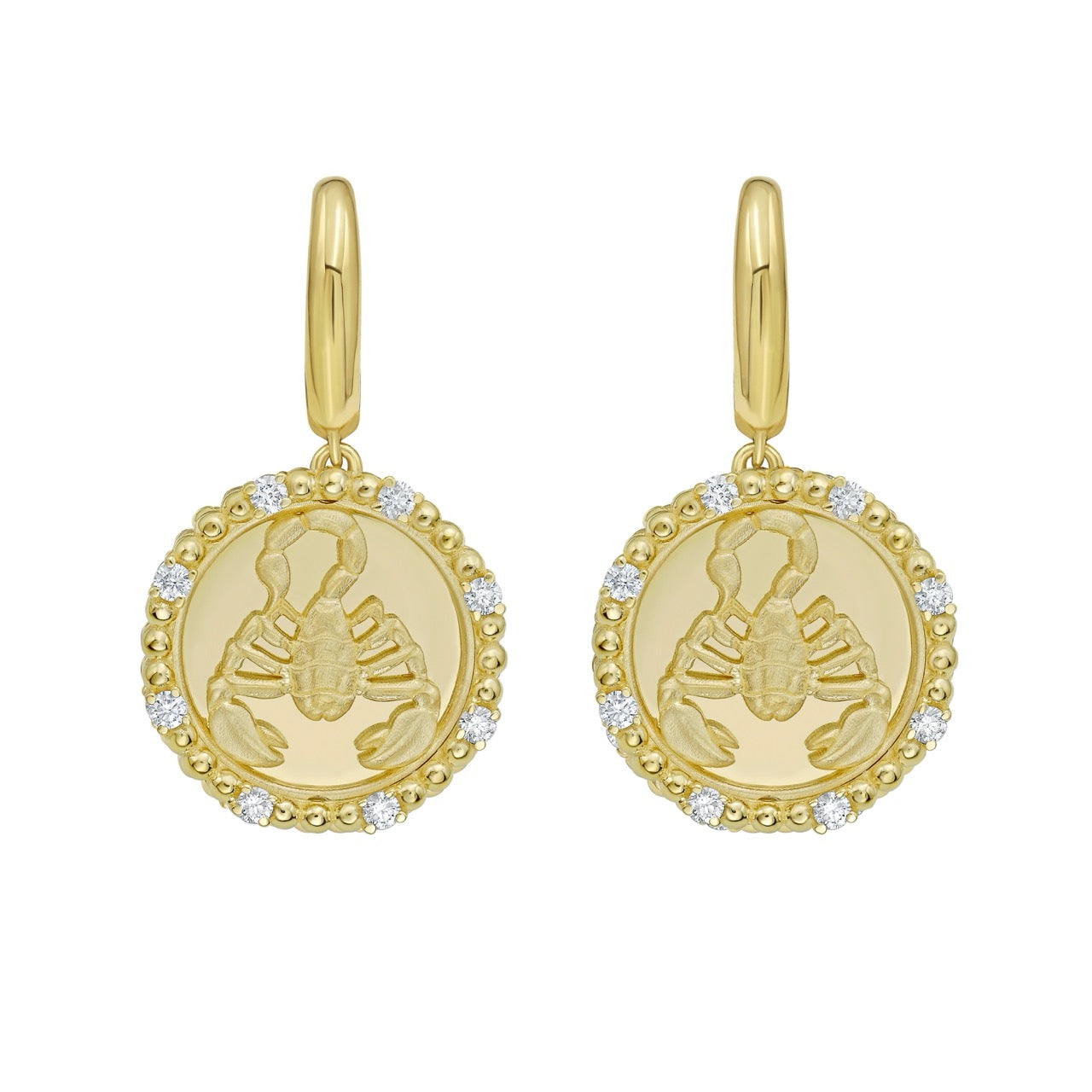Gold Zodiac Dangle Earrings