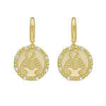 Gold Zodiac Dangle Earrings