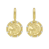 Gold Zodiac Dangle Earrings