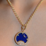 Starry Night Lapis Lazuli Mountain Charm