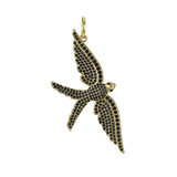 Wings of Love Black Diamond Swallow Charm