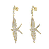 Wings Of Love Diamond Swallow Drop Earrings