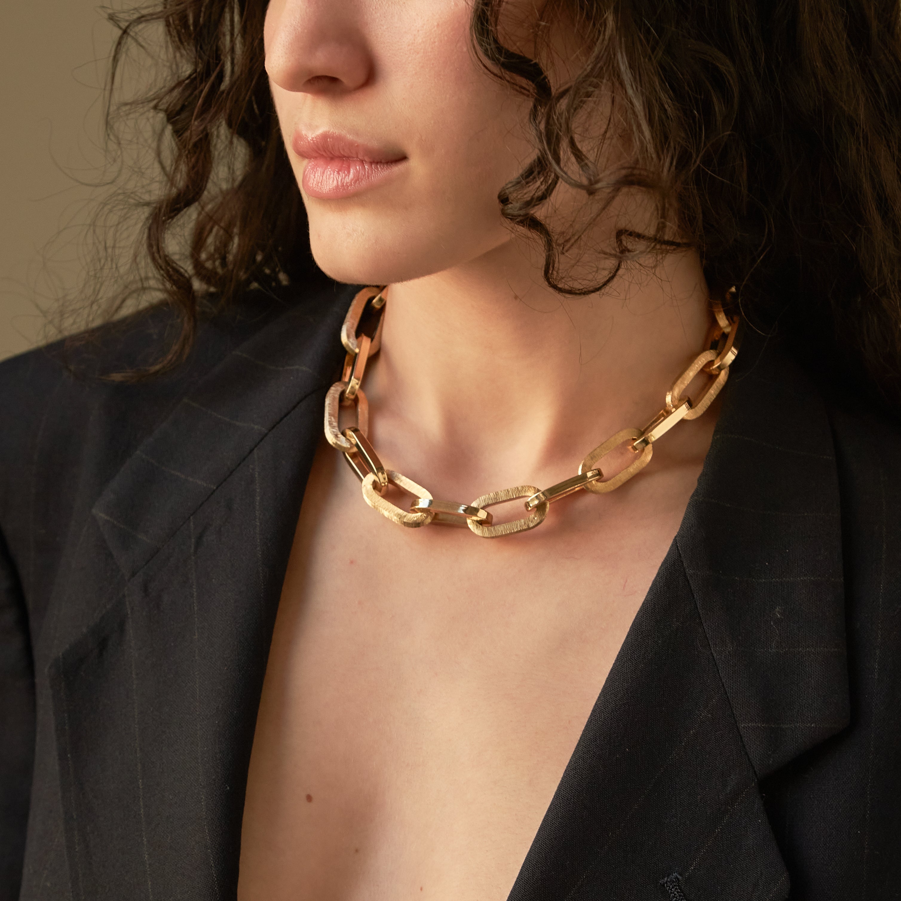 Large Gold Chunky Paperclip Chain