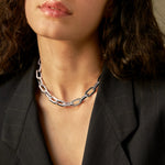 White Gold paperclip chain necklace