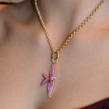 Wings of Love Pink Sapphire Swallow Charm
