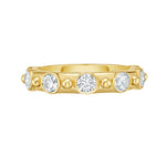 Lionheart Aurelia diamond stackable ring in 14K gold with bezel set diamonds— fine handcrafted stacking ring
