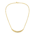Lionheart Aurelia diamond fluted bar necklace in 14K gold with diamonds — textured modern heirloom pendant